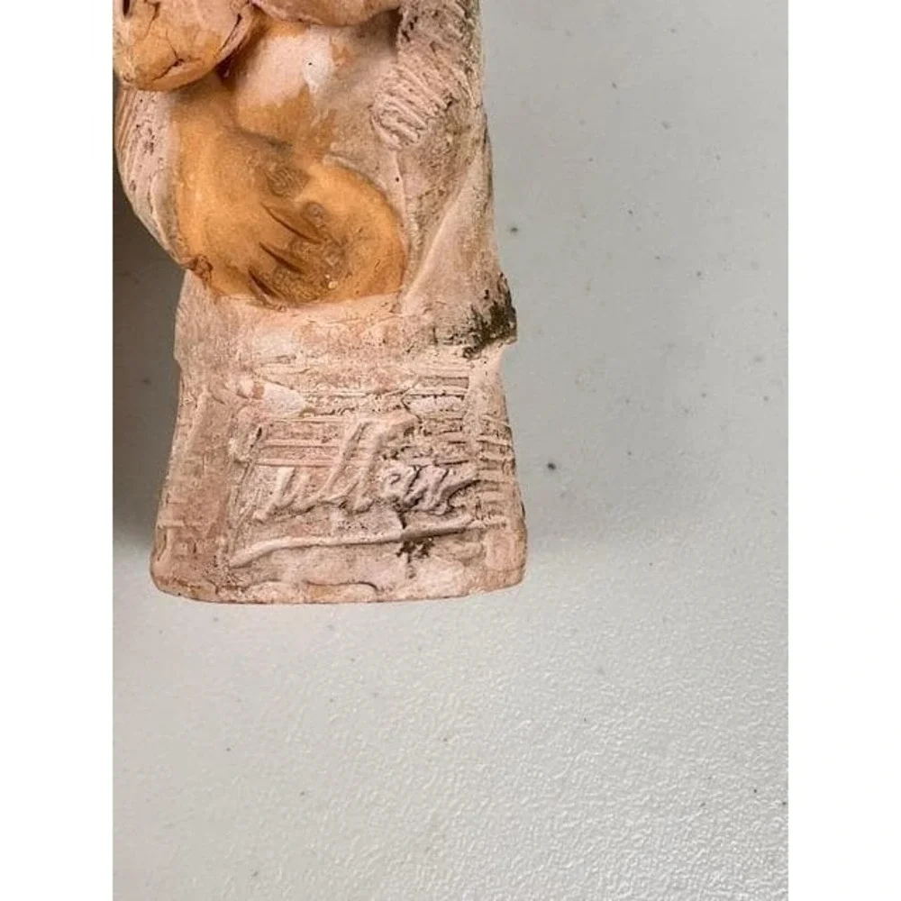 Vtg Jullar Terracotta Choir Boy Angels Cherub Figurines Set of 2 Spain‎ 1970's